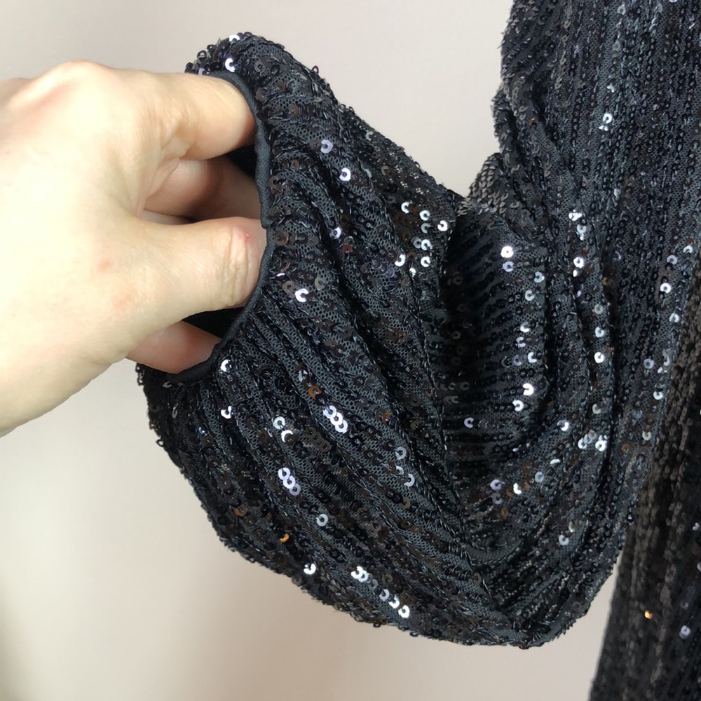 NEW Piombo Black Sequent Dress - Picture 4 of 10